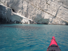 sea kayaking blue caves, zakynthos, ionian islands, greece